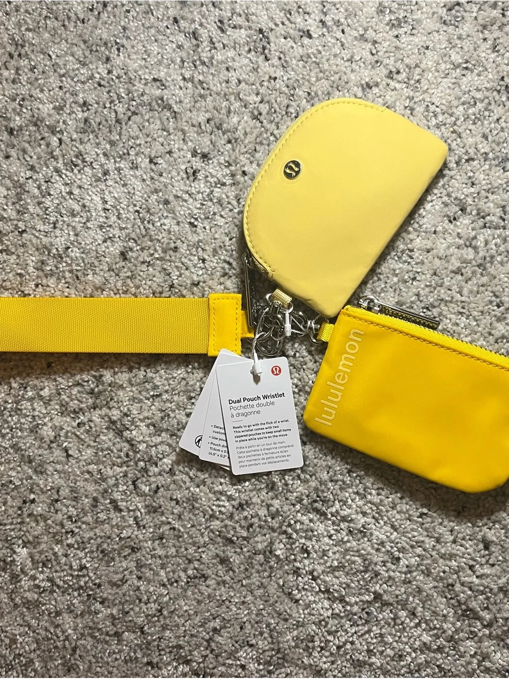 lululemon athletica Dual Pouch Wristlet in Bright Yellow